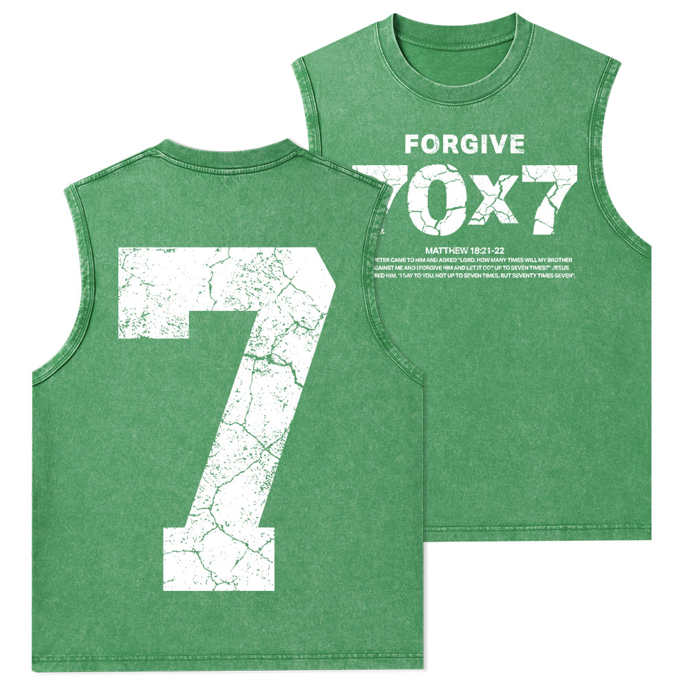 Forgive 70X7 Christian Washed Tank Top