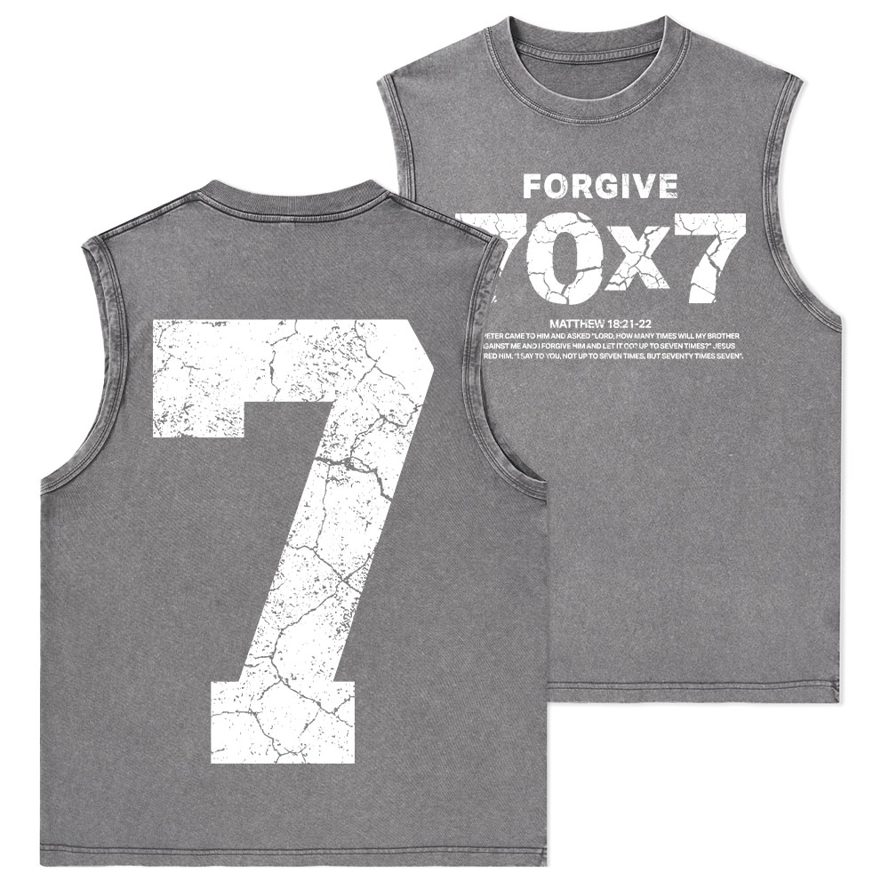 Forgive 70X7 Christian Washed Tank Top