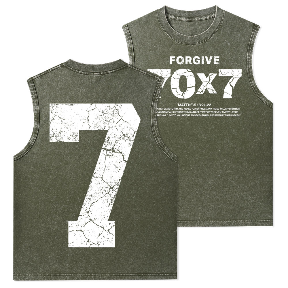 Forgive 70X7 Christian Washed Tank Top