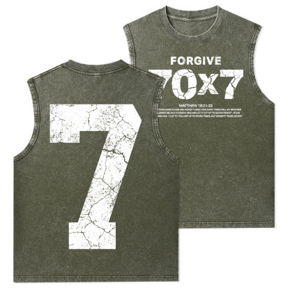 Forgive 70X7 Christian Washed Tank Top