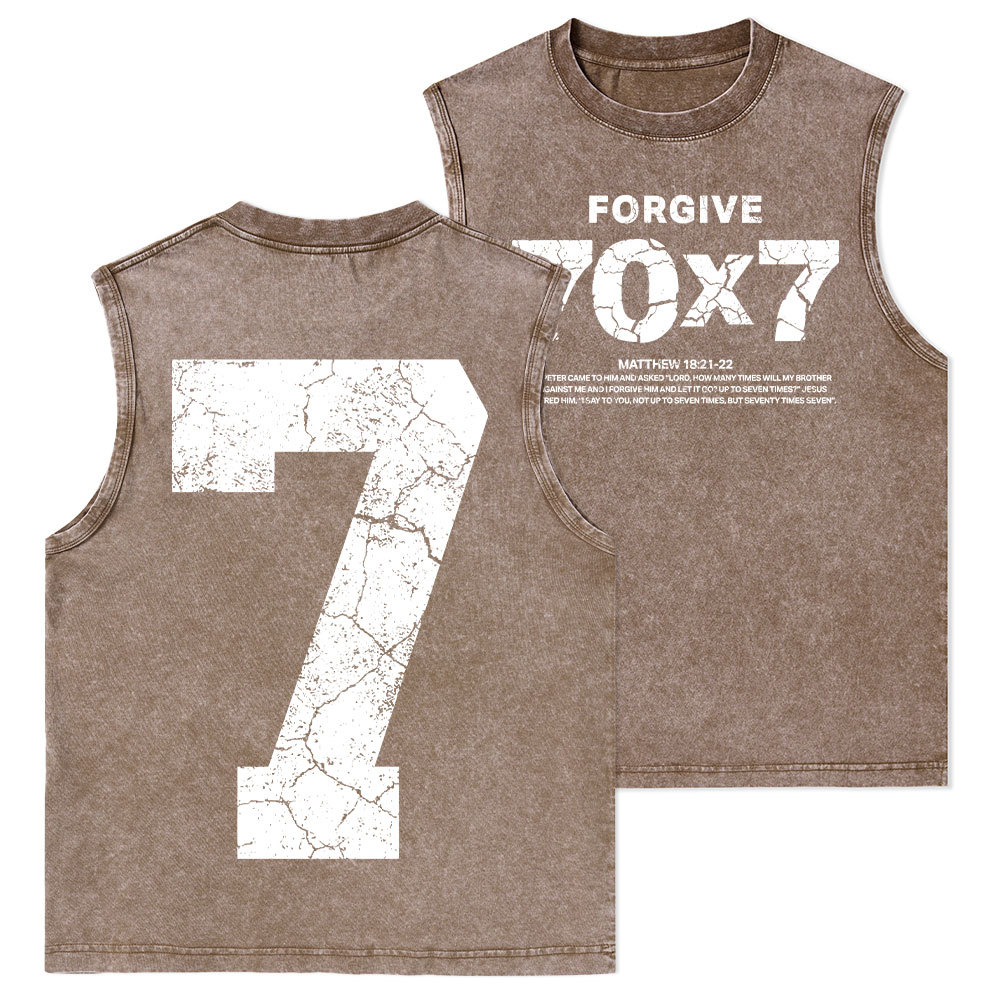 Forgive 70X7 Christian Washed Tank Top
