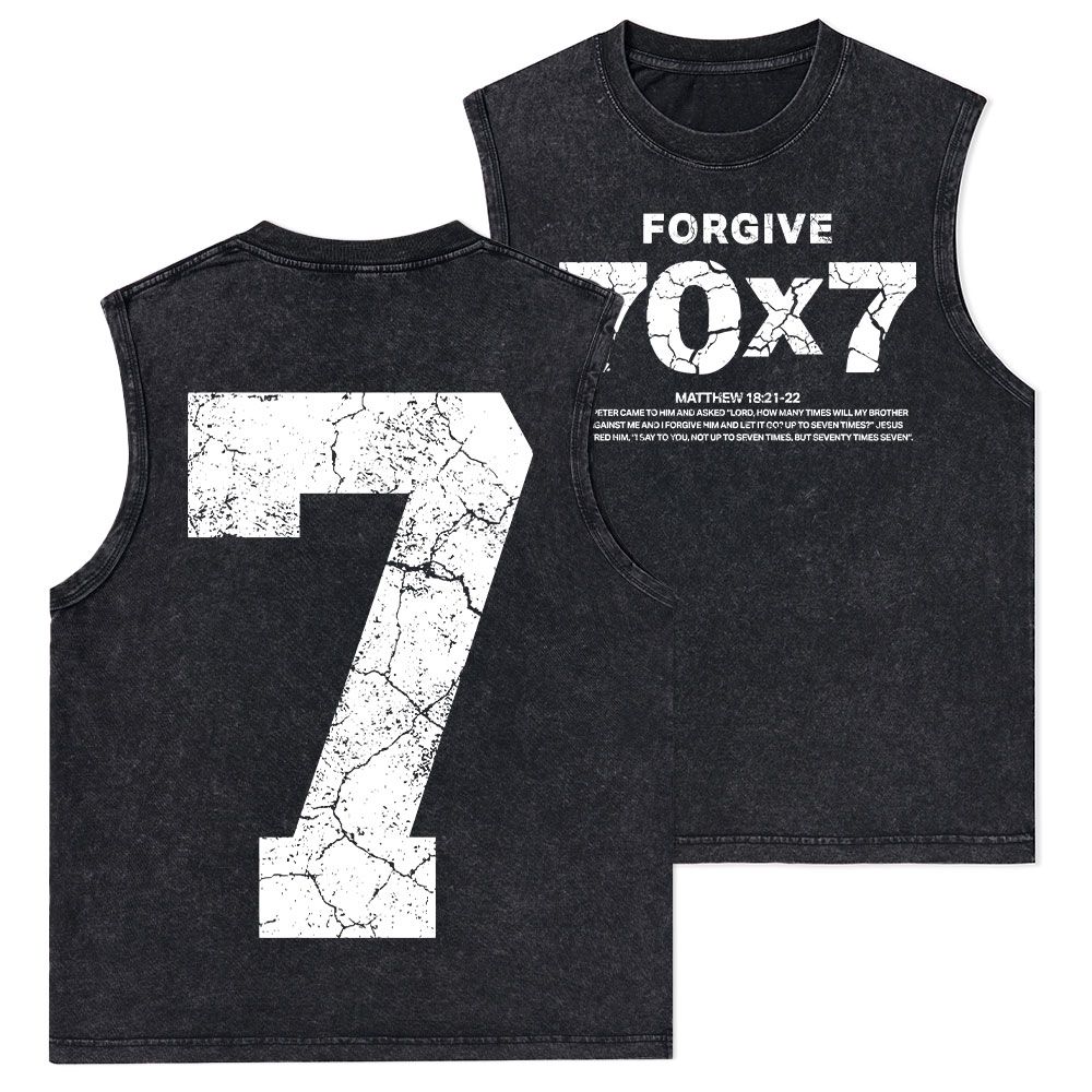 Forgive 70X7 Christian Washed Tank Top