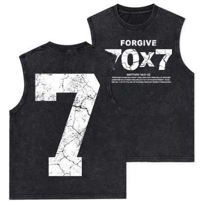 Forgive 70X7 Christian Washed Tank Top