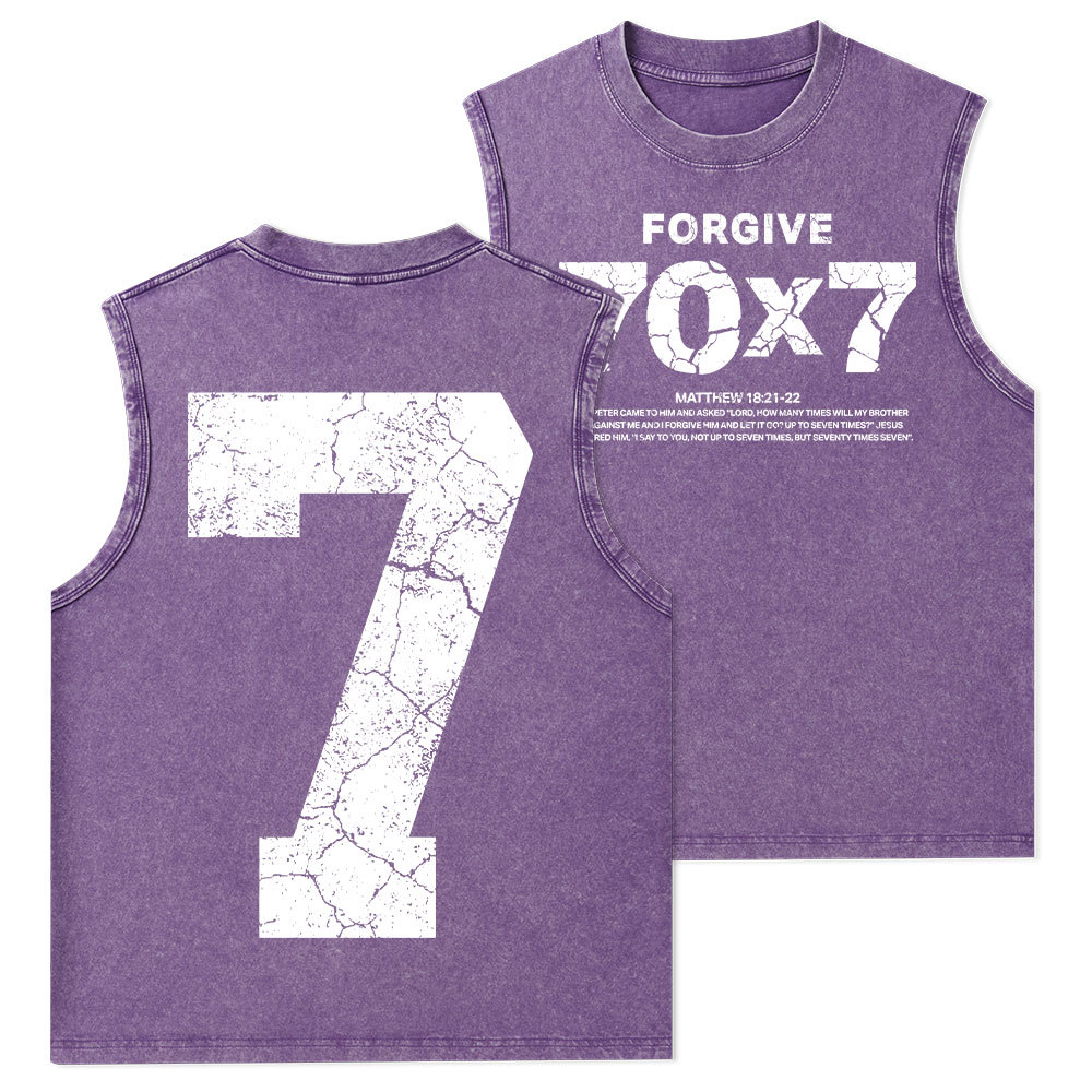 Forgive 70X7 Christian Washed Tank Top