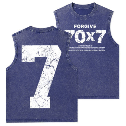 Forgive 70X7 Christian Washed Tank Top