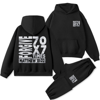Forgive 70X7 Times Christian Premium Fleece Hoodie Set