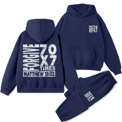 Forgive 70X7 Times Christian Premium Fleece Hoodie Set