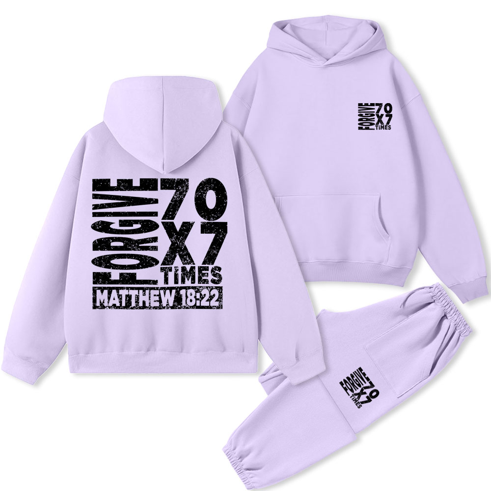 Forgive 70X7 Times Christian Premium Fleece Hoodie Set