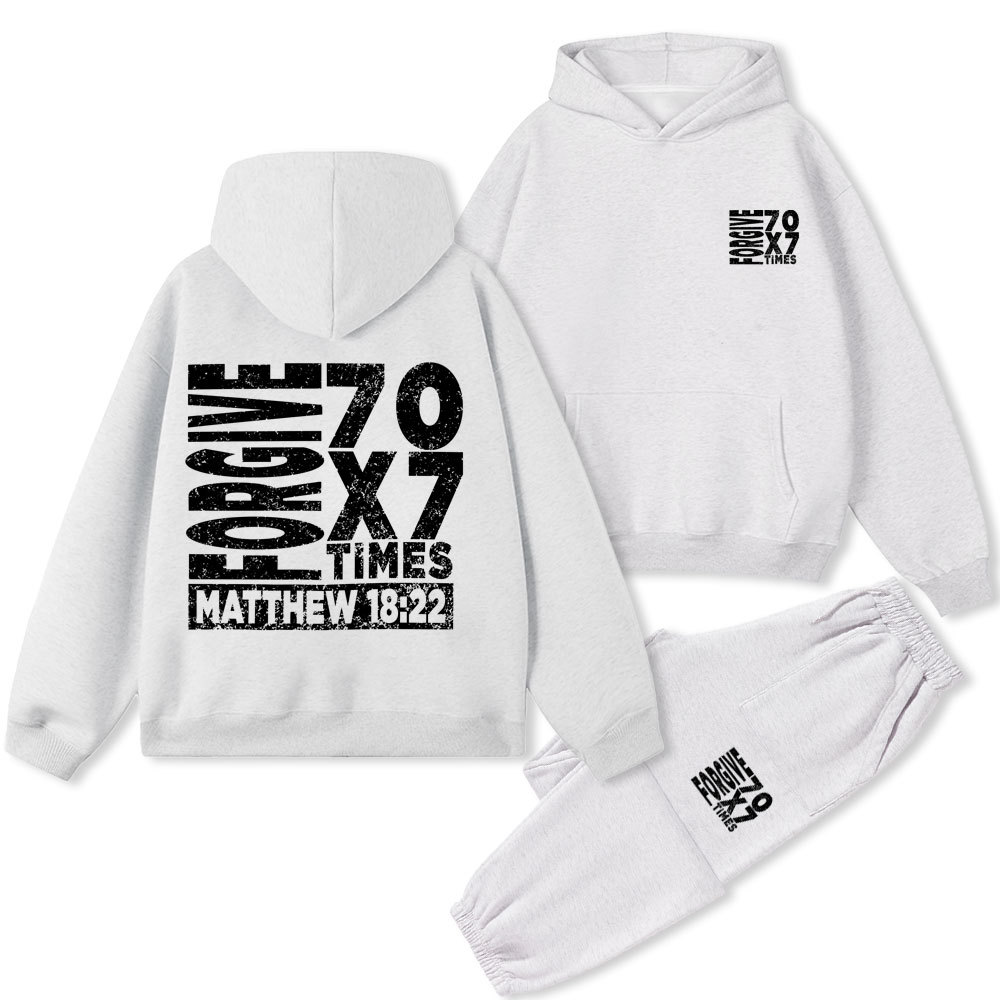 Forgive 70X7 Times Christian Premium Fleece Hoodie Set