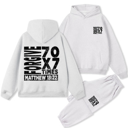 Forgive 70X7 Times Christian Premium Fleece Hoodie Set