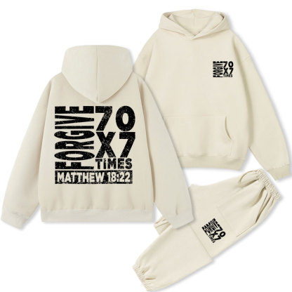 Forgive 70X7 Times Christian Premium Fleece Hoodie Set