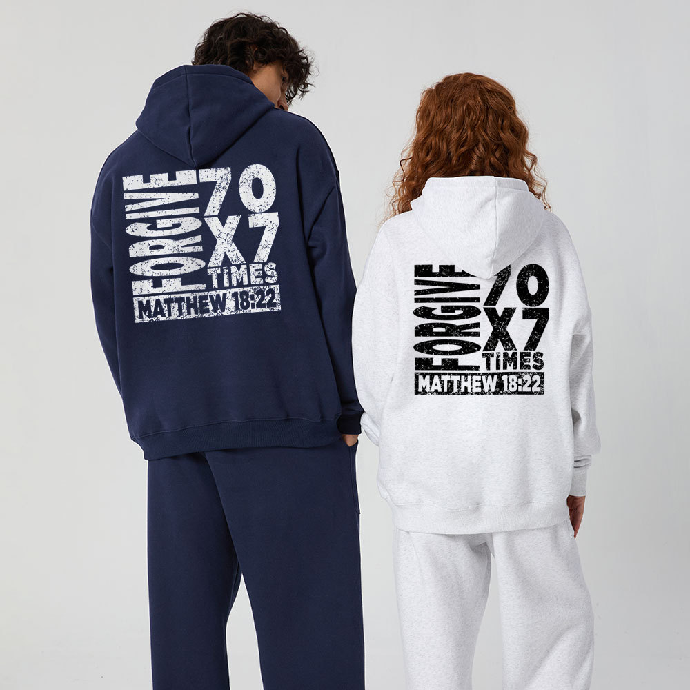 Forgive 70X7 Times Christian Premium Fleece Hoodie Set