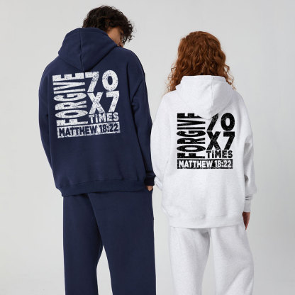 Forgive 70X7 Times Christian Premium Fleece Hoodie Set