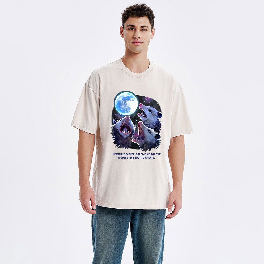 Forgive Me For The Trouble I'm About To Create Christian Washed T-Shirt