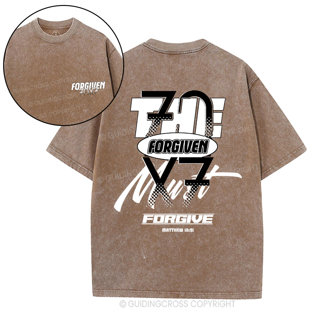 Forgiven 70X7 Christian Washed T-Shirt