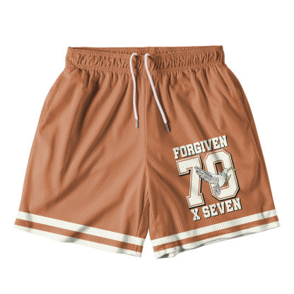 Forgiven Always Christian Brown Mesh Shorts