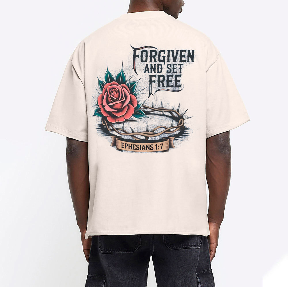 Forgiven And Set Free Christian Washed T-Shirt