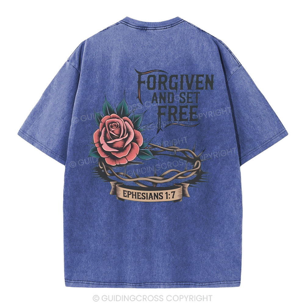 Forgiven And Set Free Christian Washed T-Shirt