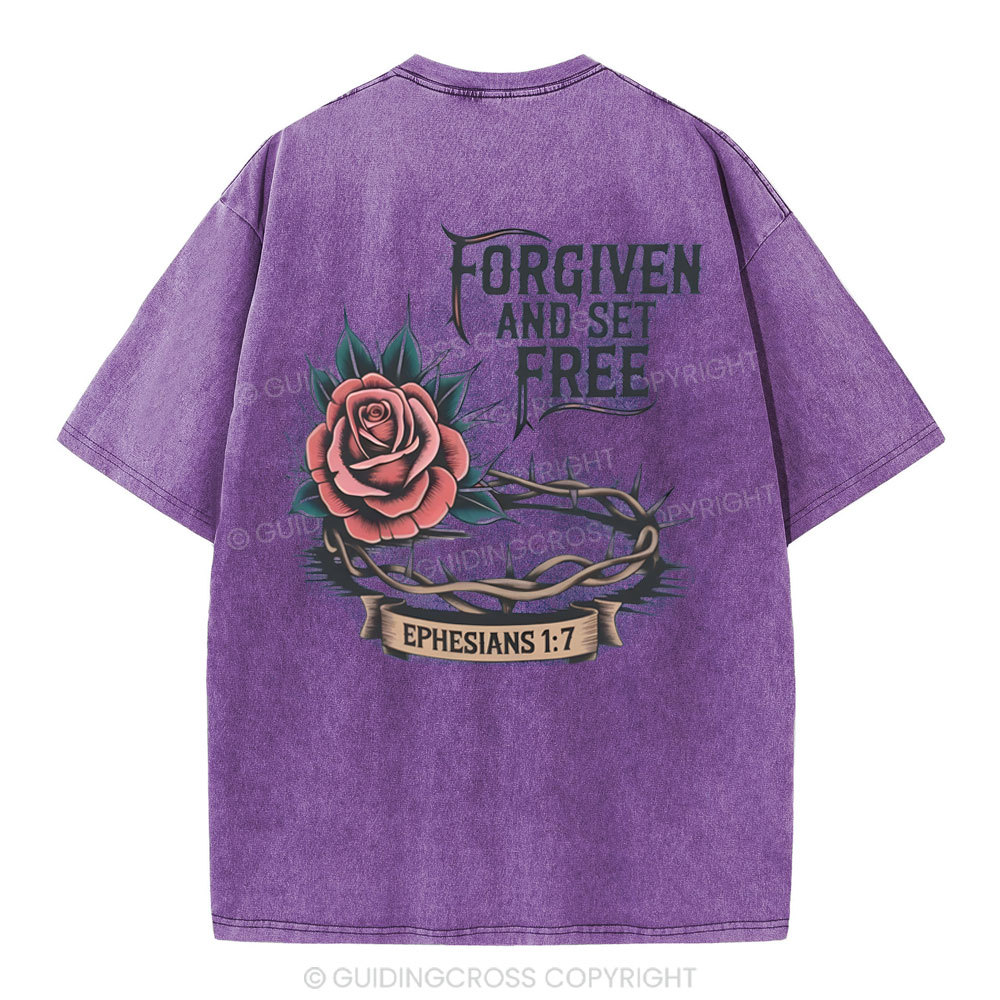 Forgiven And Set Free Christian Washed T-Shirt