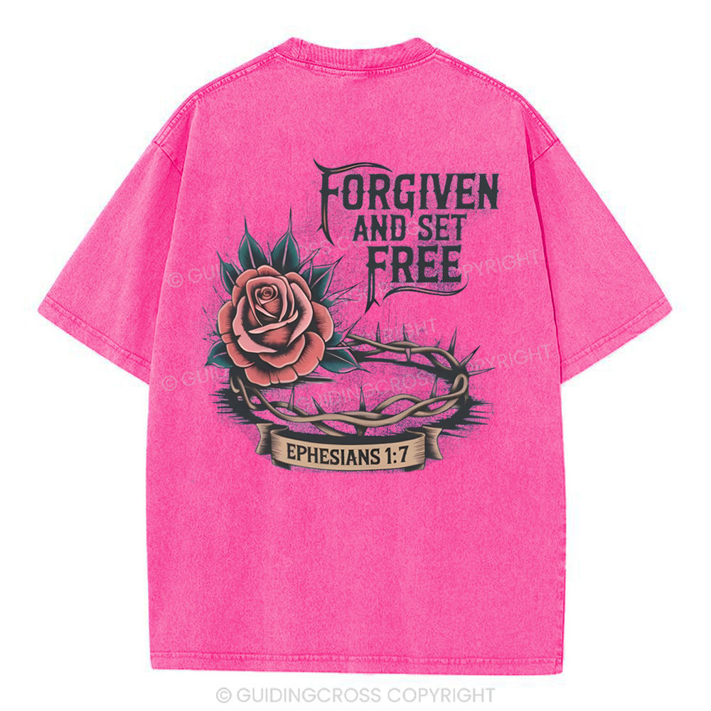 Forgiven And Set Free Christian Washed T-Shirt
