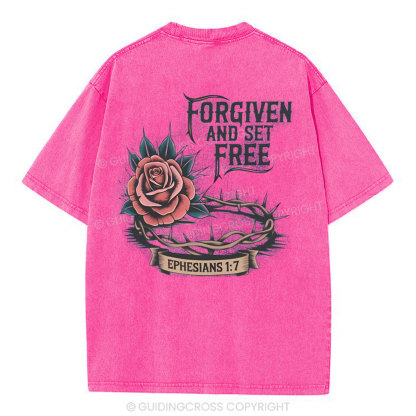 Forgiven And Set Free Christian Washed T-Shirt