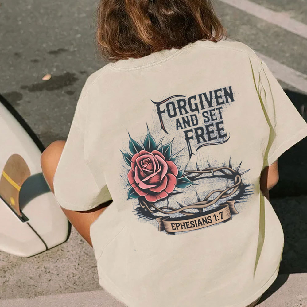 Forgiven And Set Free Christian Washed T-Shirt