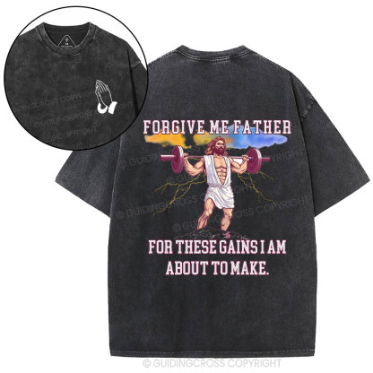 Forgiven Me Father Christian Washed T-Shirt