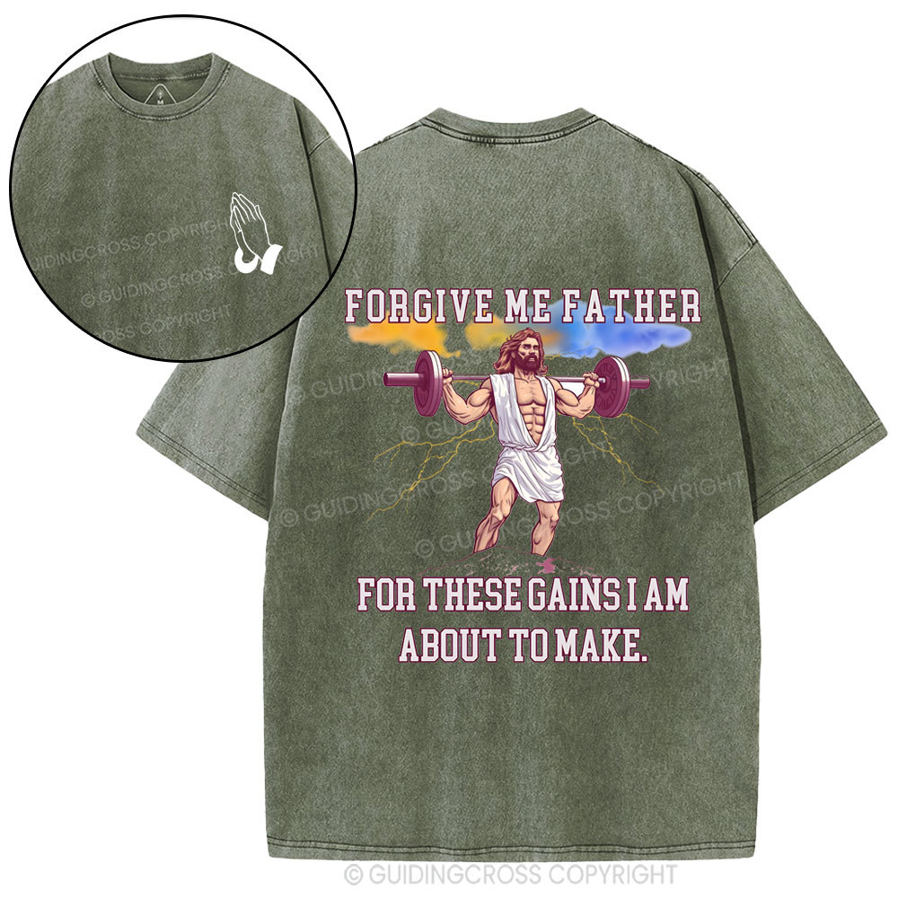 Forgiven Me Father Christian Washed T-Shirt