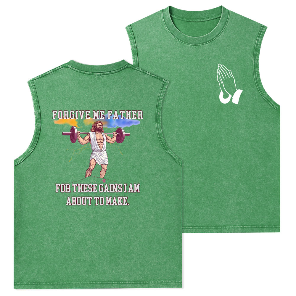 Forgiven Me Father Christian Washed Tank Top