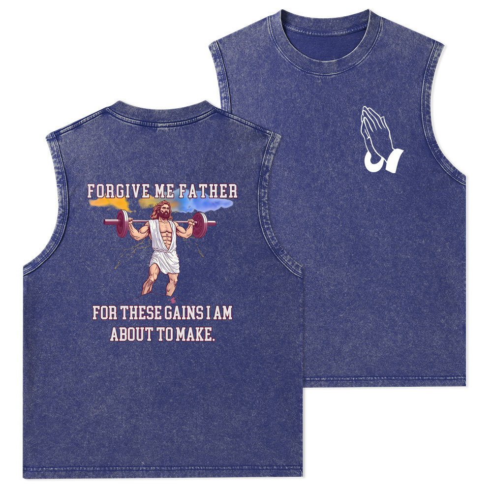 Forgiven Me Father Christian Washed Tank Top
