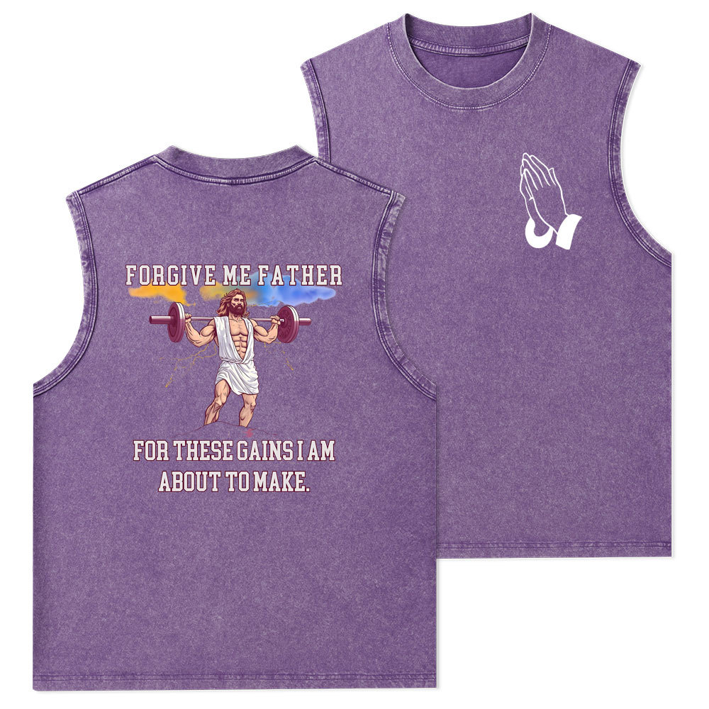 Forgiven Me Father Christian Washed Tank Top