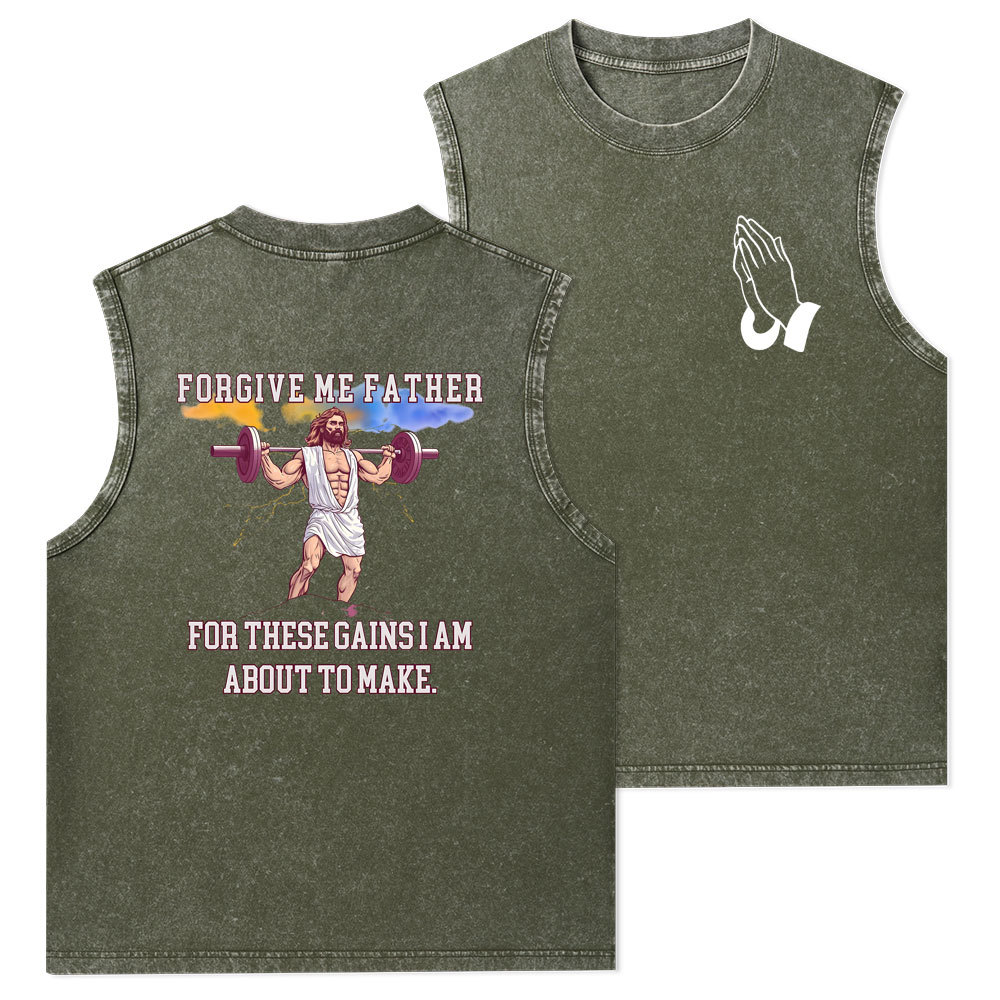 Forgiven Me Father Christian Washed Tank Top
