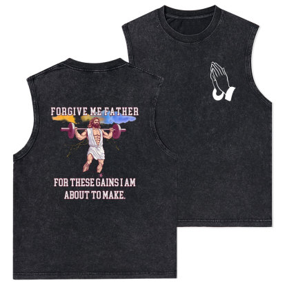 Forgiven Me Father Christian Washed Tank Top