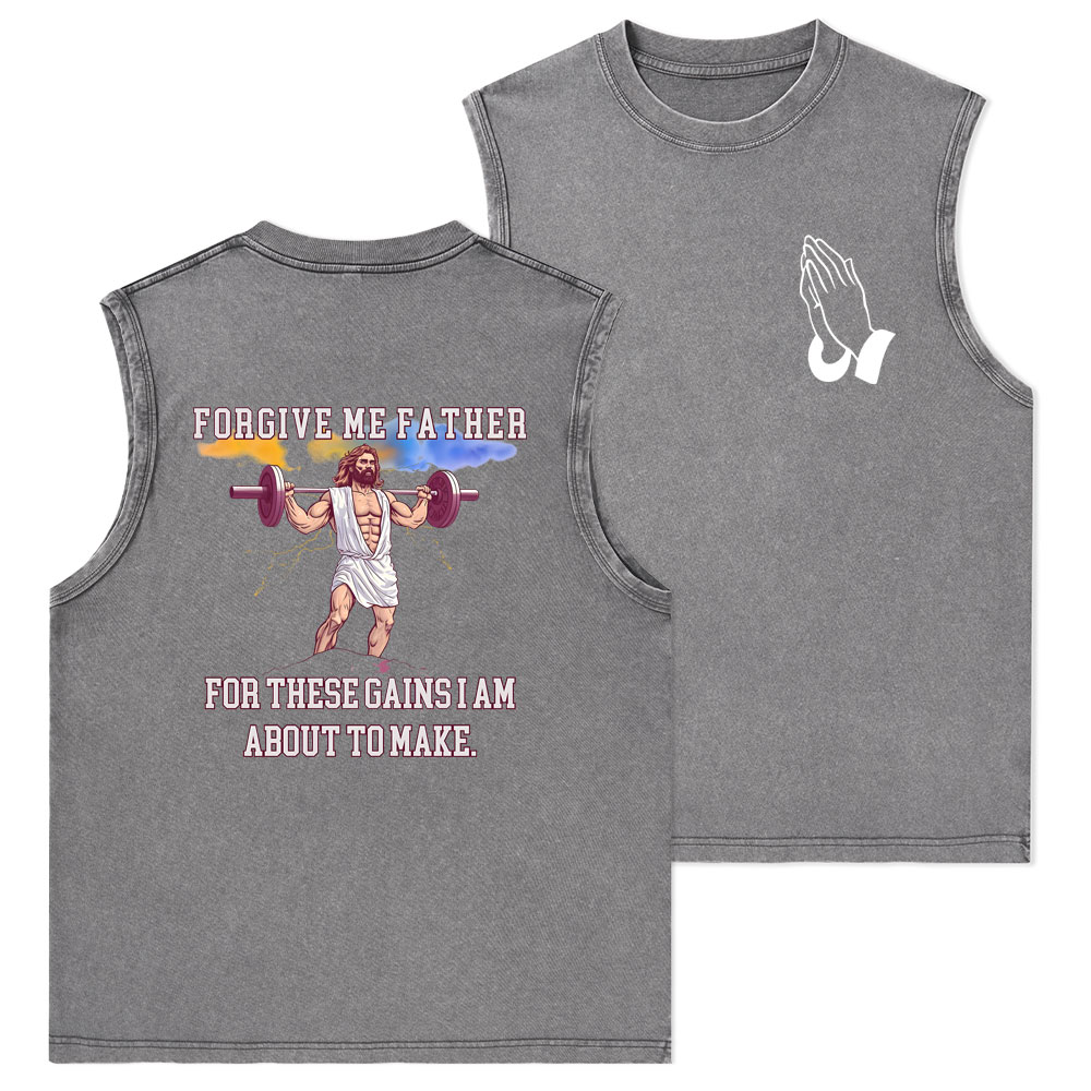Forgiven Me Father Christian Washed Tank Top