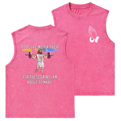 Forgiven Me Father Christian Washed Tank Top