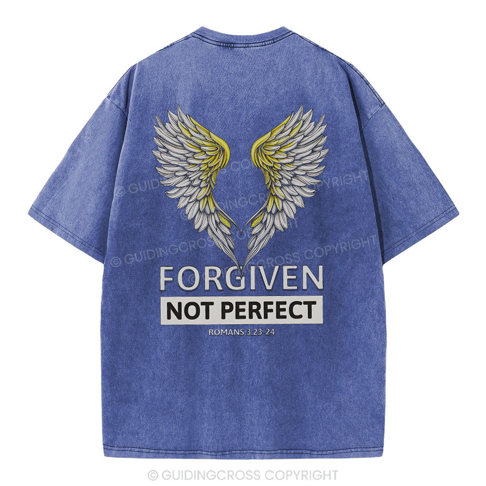 Forgiven Not Perfect Christian Washed T-Shirt