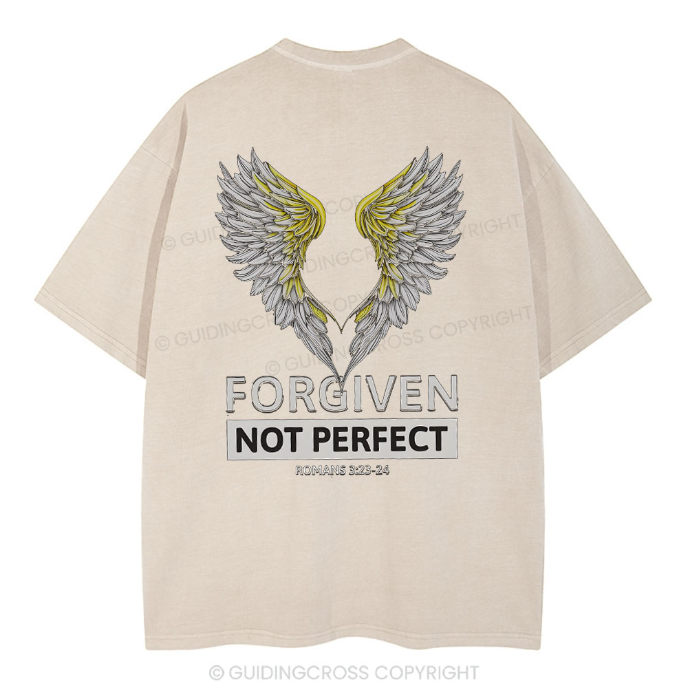 Forgiven Not Perfect Christian Washed T-Shirt