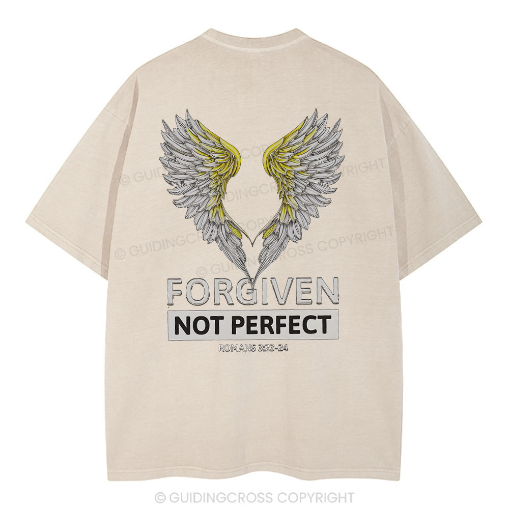 Forgiven Not Perfect Christian Washed T-Shirt