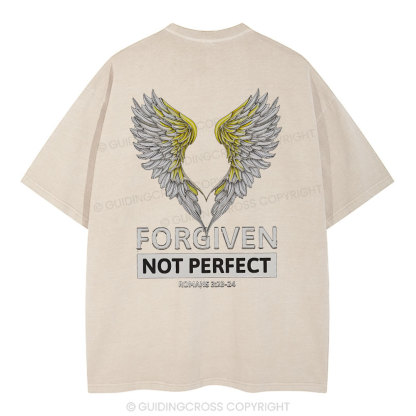 Forgiven Not Perfect Christian Washed T-Shirt