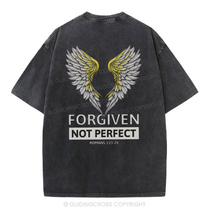 Forgiven Not Perfect Christian Washed T-Shirt