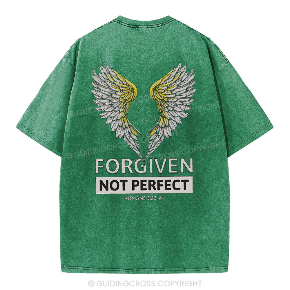 Forgiven Not Perfect Christian Washed T-Shirt