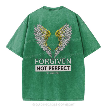 Forgiven Not Perfect Christian Washed T-Shirt