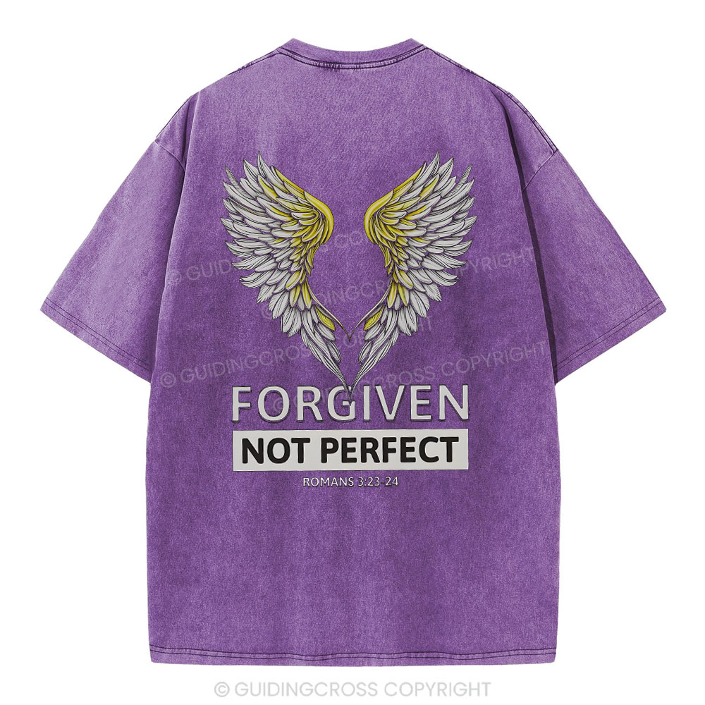 Forgiven Not Perfect Christian Washed T-Shirt