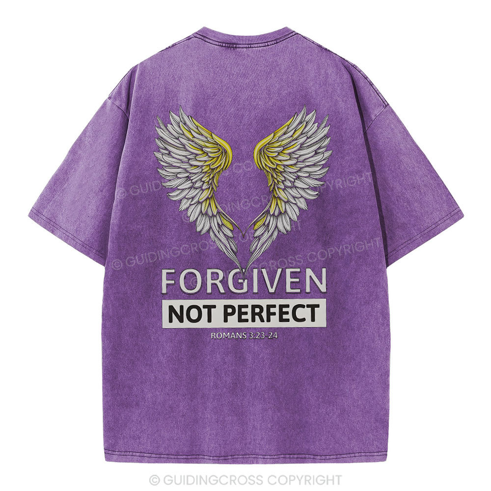 Forgiven Not Perfect Christian Washed T-Shirt