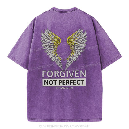 Forgiven Not Perfect Christian Washed T-Shirt