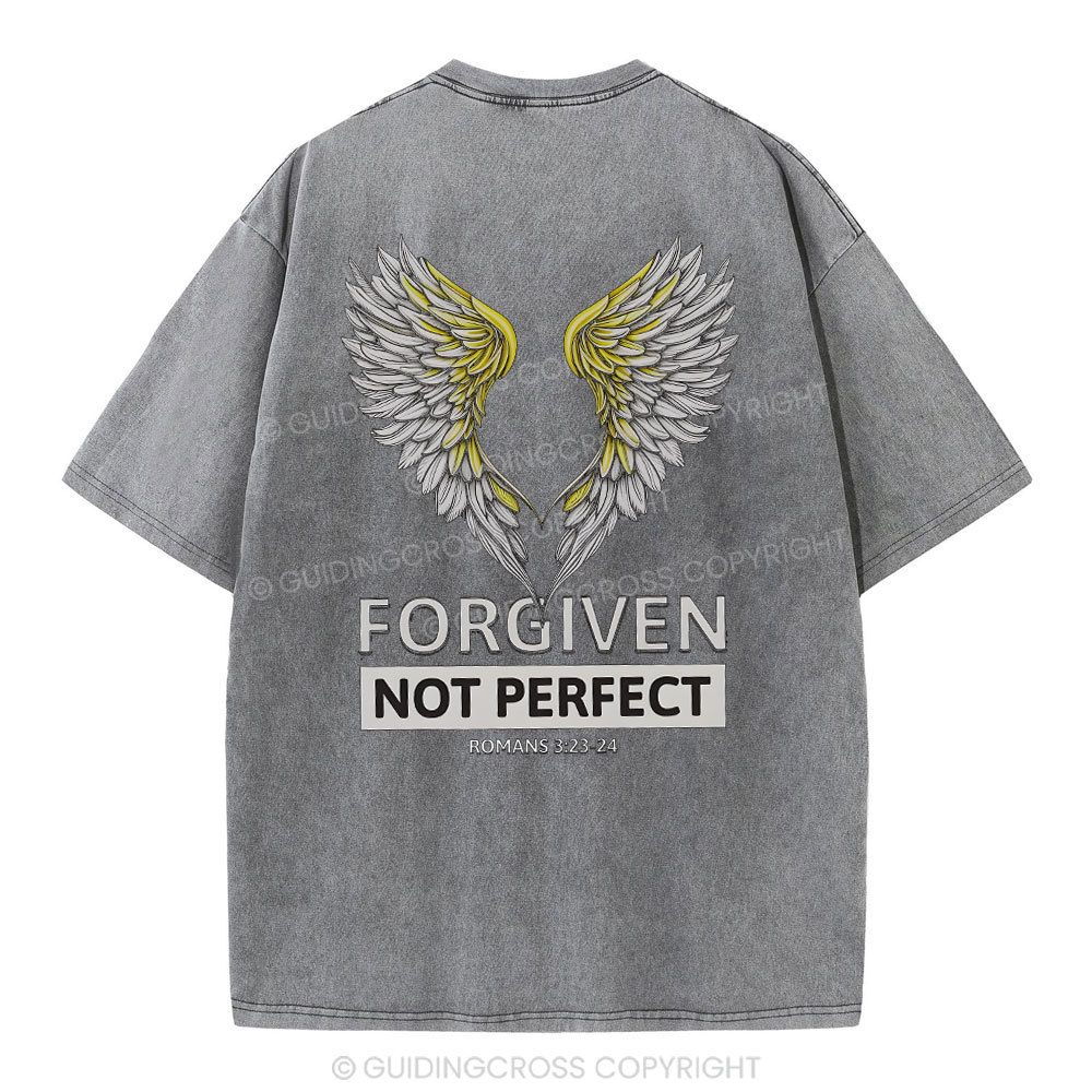 Forgiven Not Perfect Christian Washed T-Shirt
