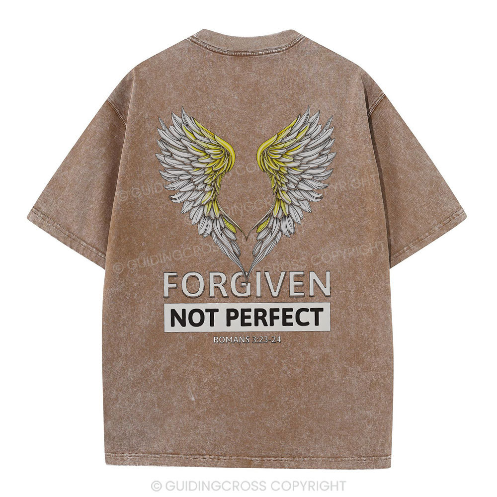 Forgiven Not Perfect Christian Washed T-Shirt