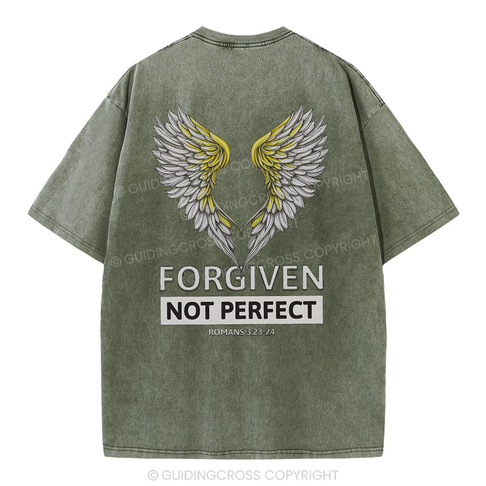 Forgiven Not Perfect Christian Washed T-Shirt