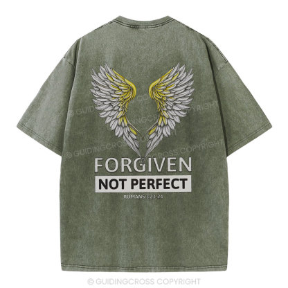 Forgiven Not Perfect Christian Washed T-Shirt
