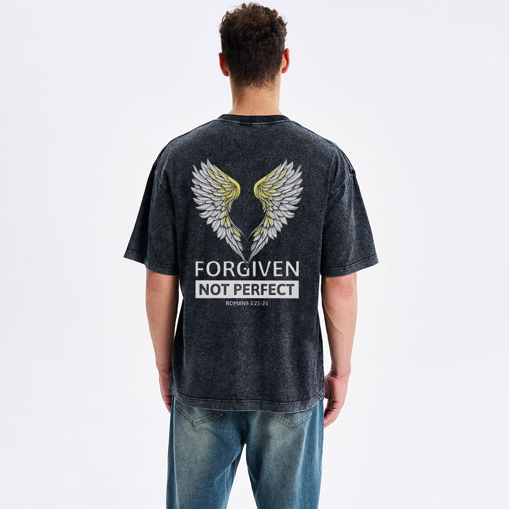 Forgiven Not Perfect Christian Washed T-Shirt